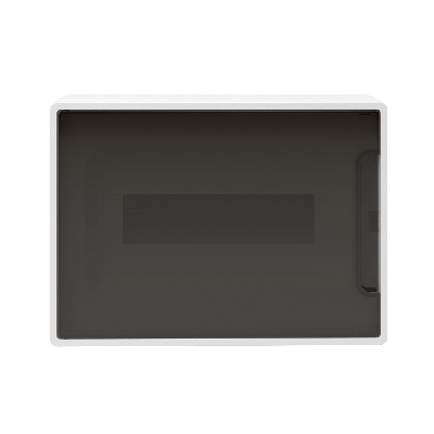 Щит 12 модулей настенный FRAME, белый, с тонированной дверцей, с 2 шинами PEN на 6 и 8 отверстий