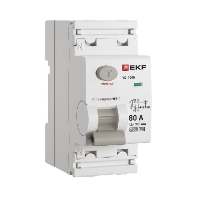 Выключатель дифференциального тока ВД-100N 2P 80А 300мА A эл-мех 6кА PROXIMA