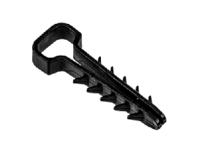 Дюбель-хомут для плоского кабеля черный PCD-F 05x10-45-100BL PA6.6 Jazzway (100 шт/уп) Jazzway