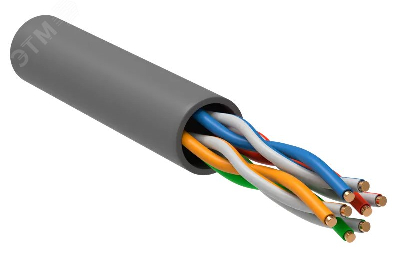 Витая пара U/UTP кат 5E 4х2х24AWG LSZH серый РФ/Т