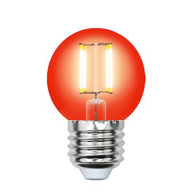Лампа светодиодная декоративная цветная LED 5вт 200-250В шар 350Лм Е27 КРАСНЫЙ Air color
