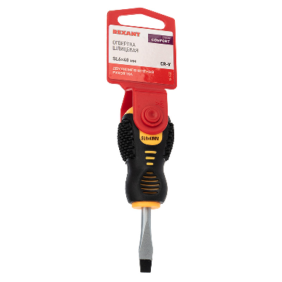 Отвертка шлицевая SL6х40 мм, двухкомпонентная рукоятка