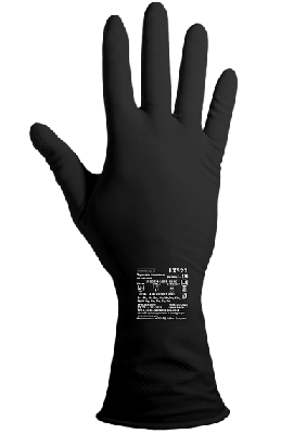 Перчатки химостойкие латексные Тип КЩС-2, толщина 0,50 мм, чёрные ArmProtect LX520,  р.L (9)