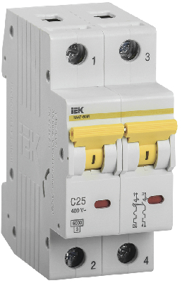 Выключатель автоматический ВА47-60M 2Р 25А 6кА С
