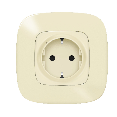 Valena Allure with NETATMO  Умная розетка 2К+З 16А 230В. Цвет Слоновая кость