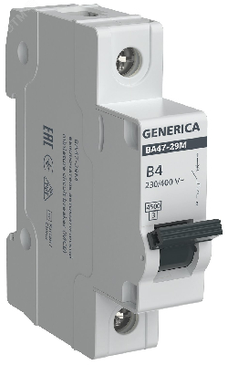 Выключатель автоматический ВА47-29М 1P 4А 4,5кА B GENERICA