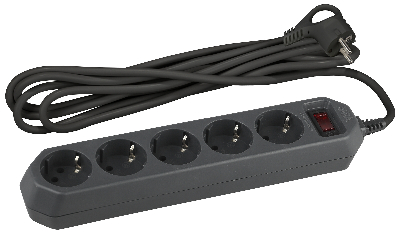 Сетевой фильтр USF-5es-1.5m-B Сет.фильтр базовая защита, с/з, с выкл, 5гн, 1,5м, ПВС, 10А, со USF-5es-1.5m-B