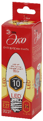 Лампа светодиодная LED B35-10W-827-E27,свеча,10Вт,тепл,E27