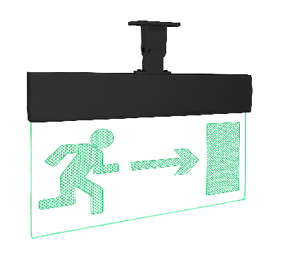 Оповещатель световой Молния-24 Ультра Человек вправо в дверь зеленые светодиоды,черный корпус,      подвесное крепление