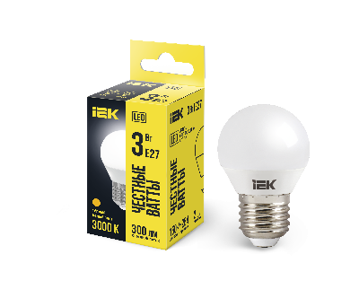 Лампа светодиодная G45 шар 3Вт 230В 3000К E27 IEK
