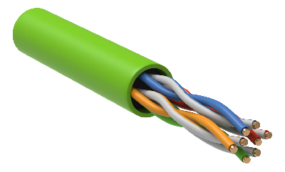Витая пара U/UTP кат 5е 4 пары 24AWG solid LSZH нг(А)-LSLTx зеленый 305м