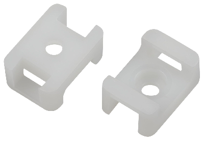 Площадка с монтажным отверстием под хомуты 22х16 мм белая М4 50 штук NO-225-305