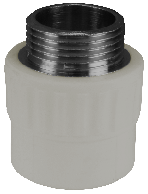 Муфта комбинированная 20x3/4' НР полипропиленовая PPR серая