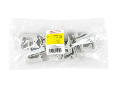 CF25G Держатель (клипса) для труб D25мм цвет серый (1уп = 10шт) Экопласт