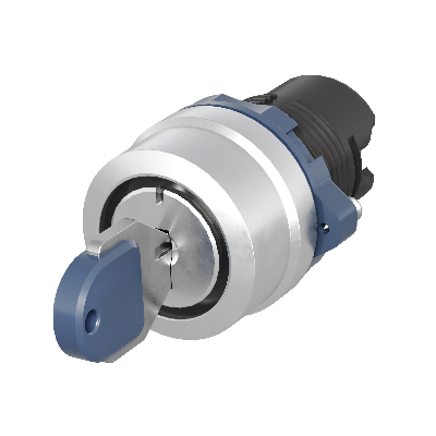 Головка переключателя с ключом на 3 положения с возвратом стандартная ручка, черный, алюминий