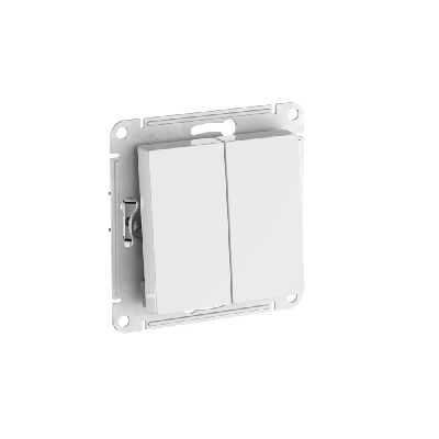 ATLASDESIGN 2-клавишный ПЕРЕКЛЮЧАТЕЛЬ, сх.6/2, 10АХ, быстрозажимные клеммы, БЕЛЫЙ