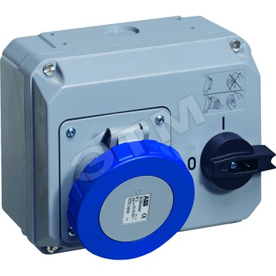 Розетка кабельная 63А 2Р+E IР67 с выключателем/блокировкой 250В CEWE