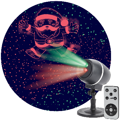 Проектор Laser Танцующий Санта, IP44, 220В ENIOP-06