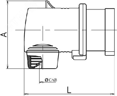 Вилка кабельная угловая IP44 32A 3P+E+N 400В