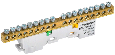 TEKFOR Шина PE земля неизолированная на универсальном держателе 6х9-18-Ж IEK