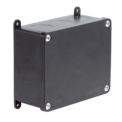 Коробка индустриальная 120х95х52 мм, IP68 с гладкими стенками, черная