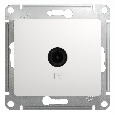 GLOSSA Розетка телевизионная TV проходная в рамку 4дБ белая