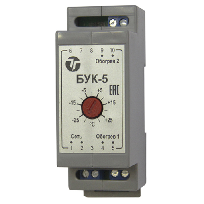 Блок упавления климатом (термостат) для обогревателей, на DIN-рейку, -60° ? +80°С, IP20, 95х59х35мм, до 2-х обогревателей