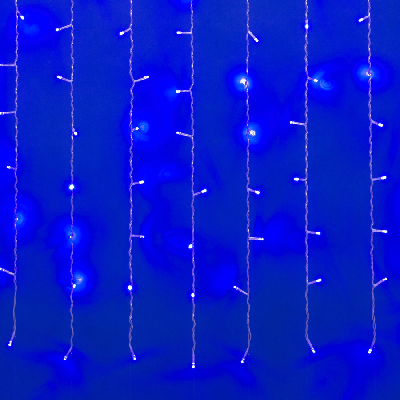 Занавес светодиодный с эффектом мерцания 3х2м Соединяемый 240 светодиодов Синий свет Провод прозрачный