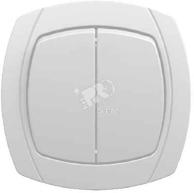 OVAL Выключатель двухклавишный скрытый белый 10А (6023)