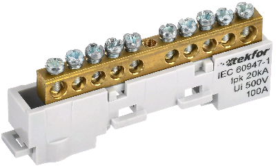 TEKFOR Шина L фаза неизолированная на универсальном держателе 6х9-10-Ср IEK