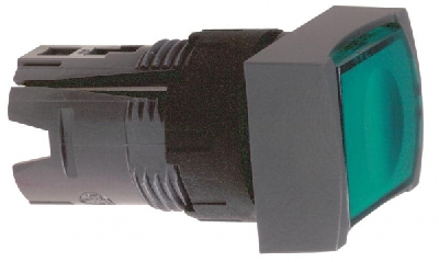 Кнопка удлиненная прямоугольная с подсветкой желтая