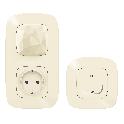 Valena Allure with NETATMO  Стартовый пакет.  Шлюз WiFi + умная розетка 2К+З 16А 230В + главный беспроводной выключатель  Я дома/Я вне дома .  Цвет Слоновая кость
