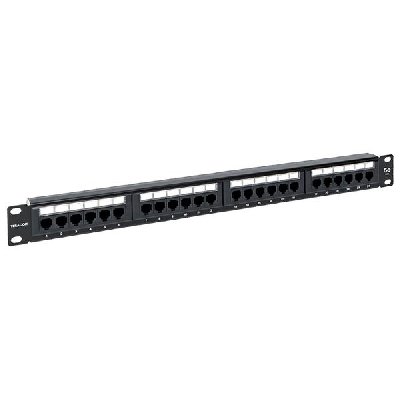 Патч-панель TERACOM 19'' Cat.5E 1U неэкранированная UTP 24 порта RJ-45 110 IDC с органайзером