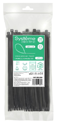 Стяжка кабельная MultiSet 200х2.5 Чёрная (100шт)