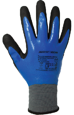 Перчатки нейлоновые бесшовные с комбинированным покрытием из вспененного и обычного нитрила ArmProtect NN200 р.10