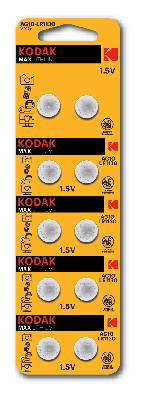 Батарейка AG10 (389) LR1130, LR54 [KAG10-10] MAX Button Cell (100/1000/70000)