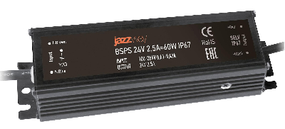 Драйвер для светодиодный ленты BSPS 24V  2,5A=60W IP67 Jazzway
