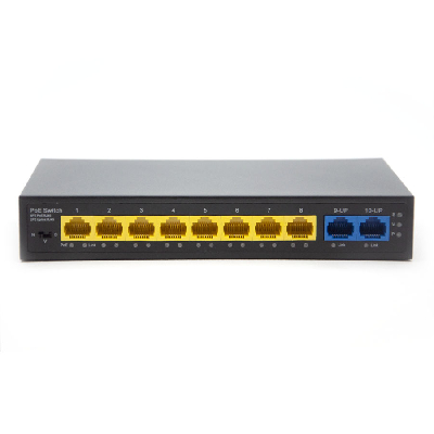 Коммутатор неуправляемый 8x100Мбит/с (RJ45 с PoE+), 2x100Мбит/с (RJ45) 96Вт