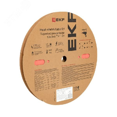 Трубка термоусаживаемая ТУТ нг 12/6 красная рулон EKF PROxima