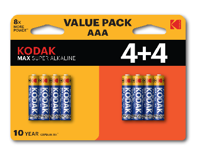 Батарейка LR03 4+4BL MAX SUPER Alkaline AAA
