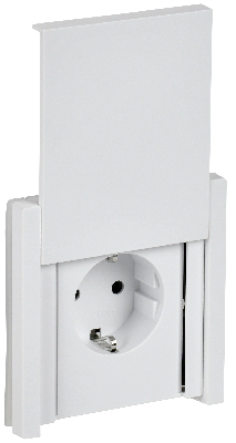 FORTE&PIANO Розетка 1-местная с заземлением с защитными шторками и крышкой безвинтовое крепление 16А IP44 FP219 белый IEK