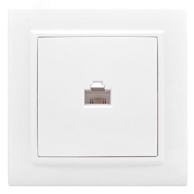 Розетка Минск RJ-45 1-местная СП белая Basic