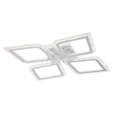 Люстра потолочная светодиодная диммируемая, LOSANGA, с ДУ, 3 режима, 510х510х75мм, 82Вт, 2700К/4200К/6400К, 25м, белый, 52928 0, Ritter