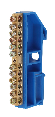 Шина NO-222-47 N ноль на DIN-изоляторе ШНИ-6х9-12-Д-синий