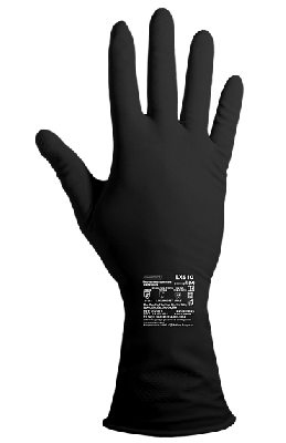 Перчатки химостойкие латексные Тип КЩС-1, толщина 0,7 мм,  чёрные ArmProtect LX510,  р.9 (L)