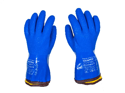 Перчатки Полюс-Т PVC1380BR-T (акриловые, утепленные, МБС, К80, Щ50, с полным пвх обливом, манжет крага, съемный утеп.вкладыш) размер 9 SCAFFA