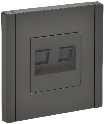 FORTE&PIANO Розетка двойная RJ11+RJ45 кат.5E FP335 серый IEK