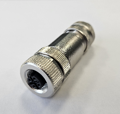 Разъем М12, 4A, гнездовой, винт, металлический, прямой, резьба PG7, кабельная часть