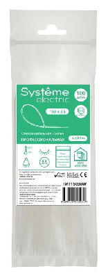 Стяжка кабельная MultiSet 150х3.6 Белая (100шт)