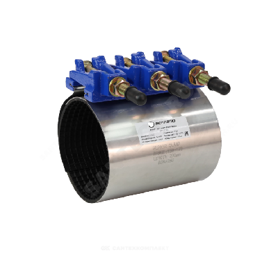 Хомут ремонтный нержавеющий Ду80 (88-98)мм L=200 с чугунным замком